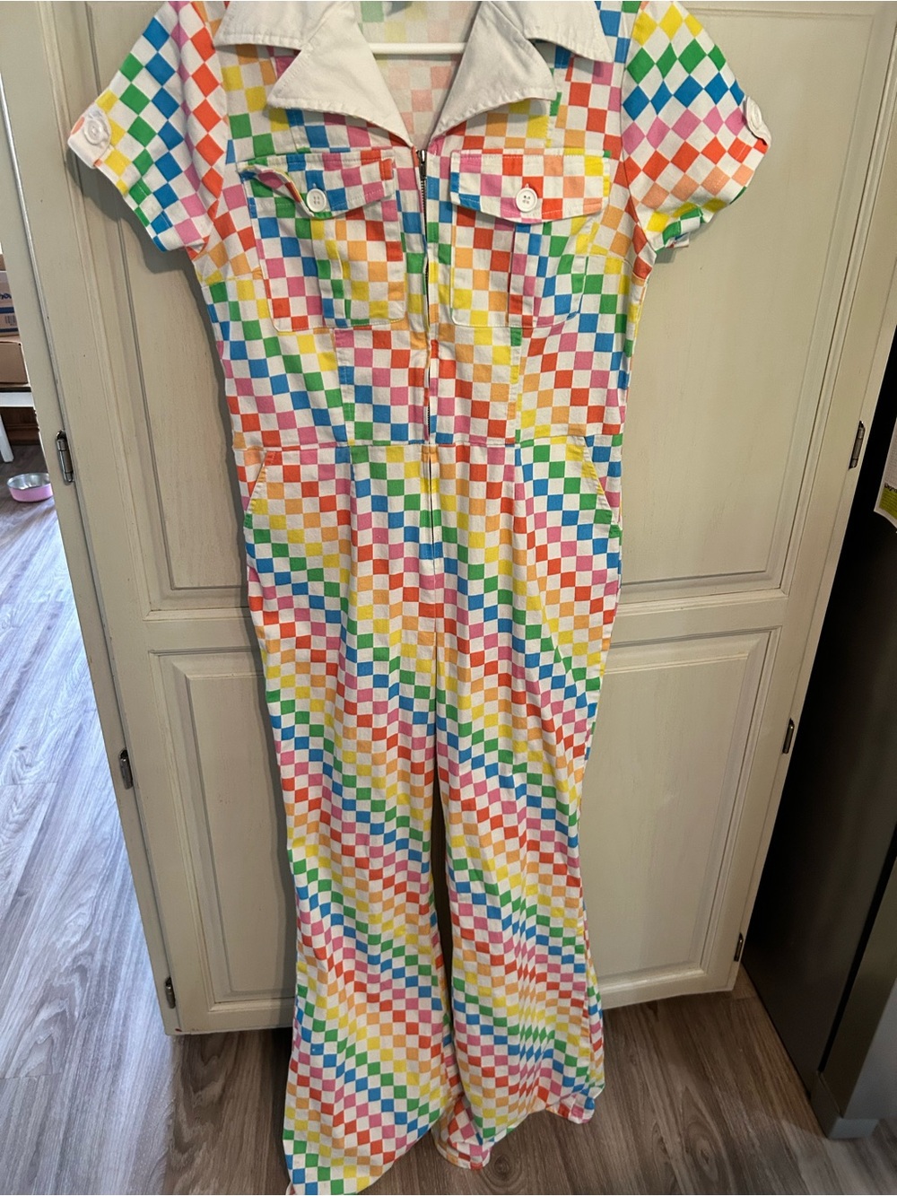 Small Parlour Women’s Coverall Rainbow Grid Size 14